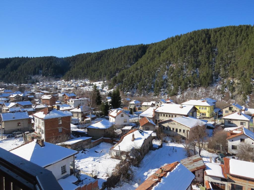 Panoramic 301 - Magnificent sunny winter mountain panorama from the private terrace in Beli Iskar